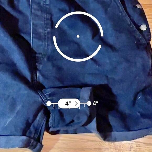 Plus size Old Navy black denim shorts overalls jumpsuit / romper Size 3XL - Picture 8 of 8